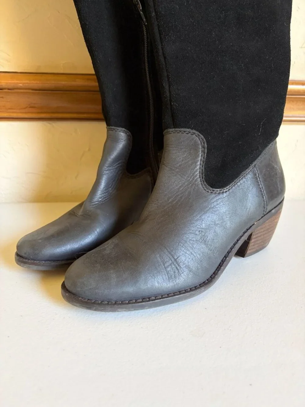 Lucky Brand 7M Komah Over the Knee Black Suede Leather Tall Boots